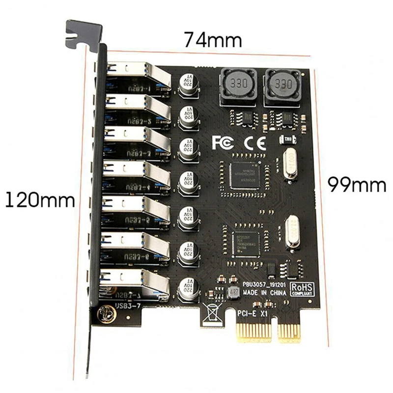 

Плата расширения PCI Express с 7 портами PCI-E на USB 3,0, адаптер 5 Гбит/с для материнской платы