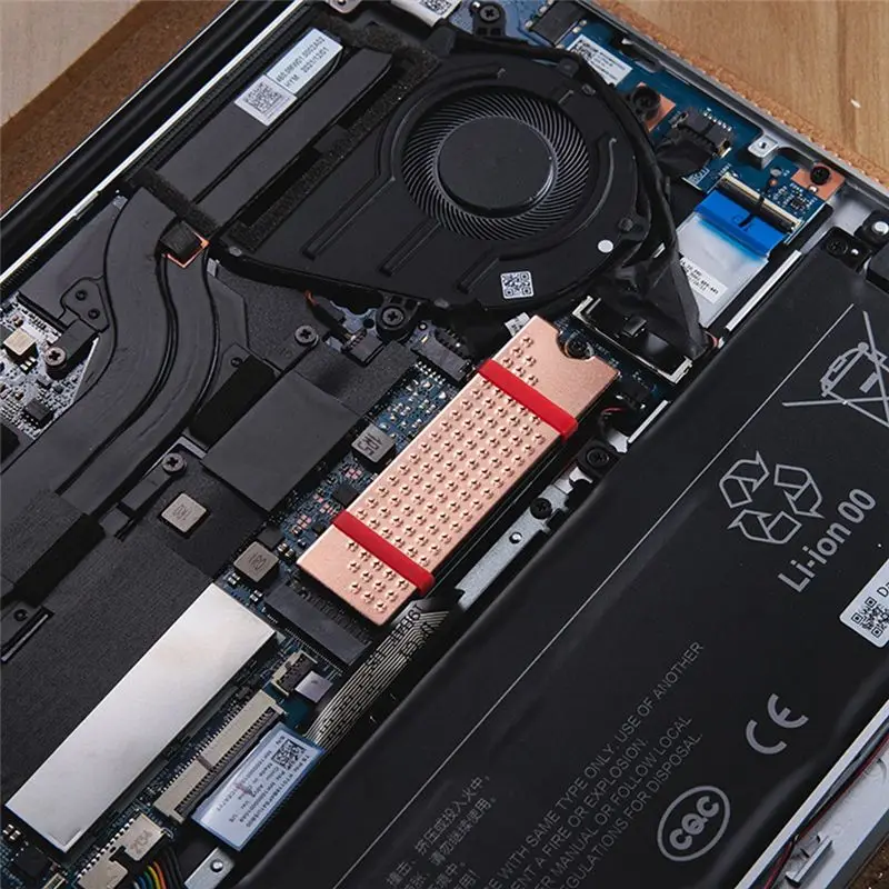 Фото Медный радиатор A46U M.2 NVMe SSD с термопрокладкой 2 мм для твердотельных накопителей M.2 2280, для ноутбуков №4