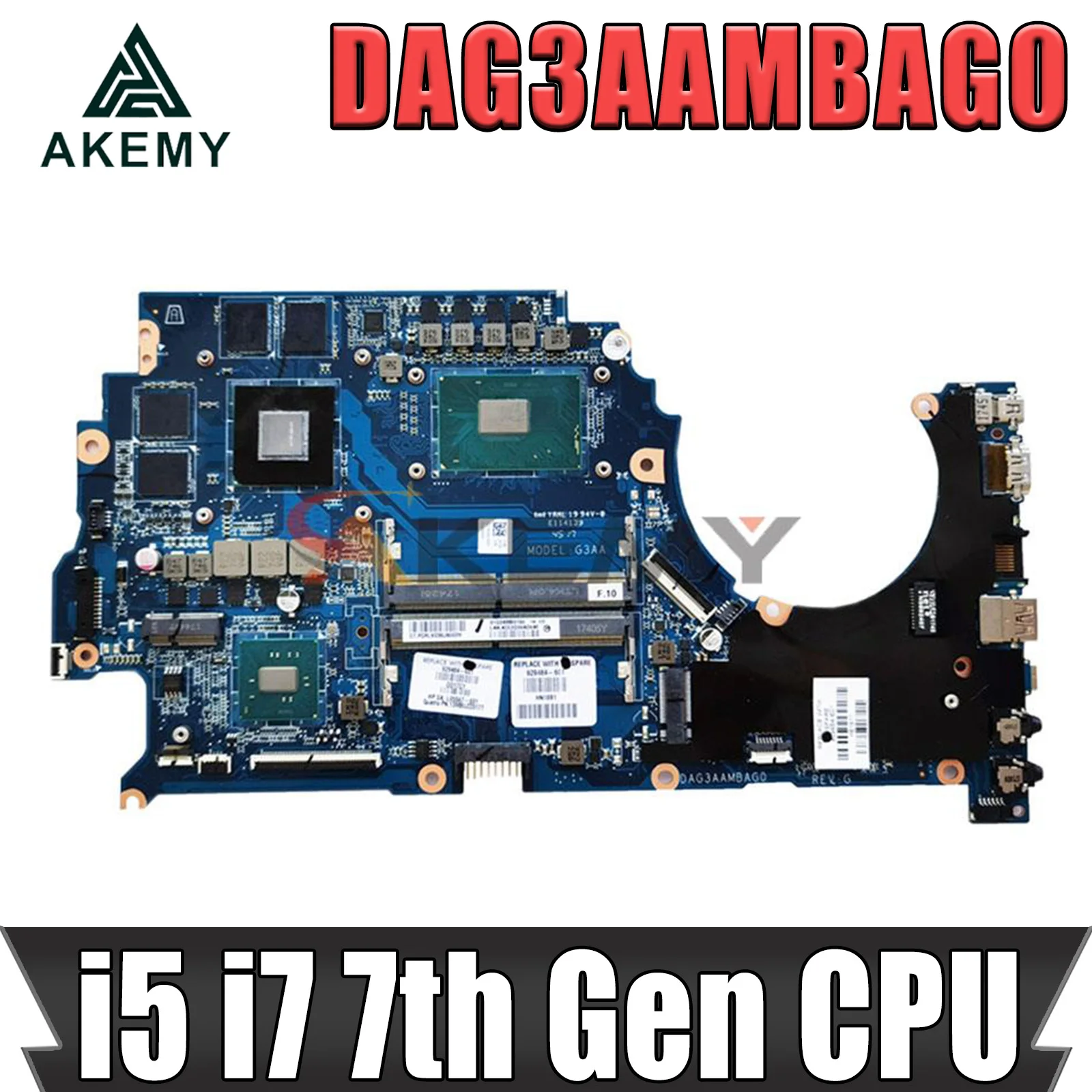 

For HP OMEN 15-CE Laptop Motherboard mainboard With i5-7300HQ i7-7700HQ CPU GTX1050 4GB GPU DAG3AAMBAG0 motherboard
