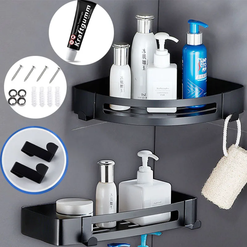 

Полки для ванной комнаты, кухонный Органайзер, полка без сверления душа, органайзер, аксессуары для ванной комнаты, настенная угловая стойк...