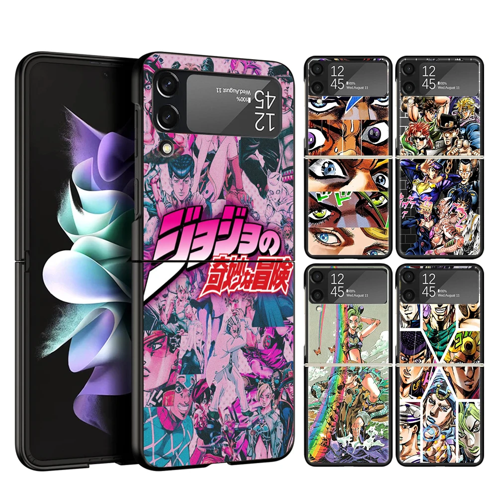 Фото Чехол для телефона с изображением аниме JoJo Bizarre Adventure для Samsung Galaxy Z Flip 7 6 5 4 3 5G ZFlip7 ZFlip6 ZFlip5 ZFlip4 ZFlip3 Black Fu №1