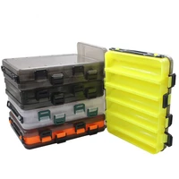 fishing lures storage box 20compartments double sided open case waterproof container baits fishing accesorios organize box