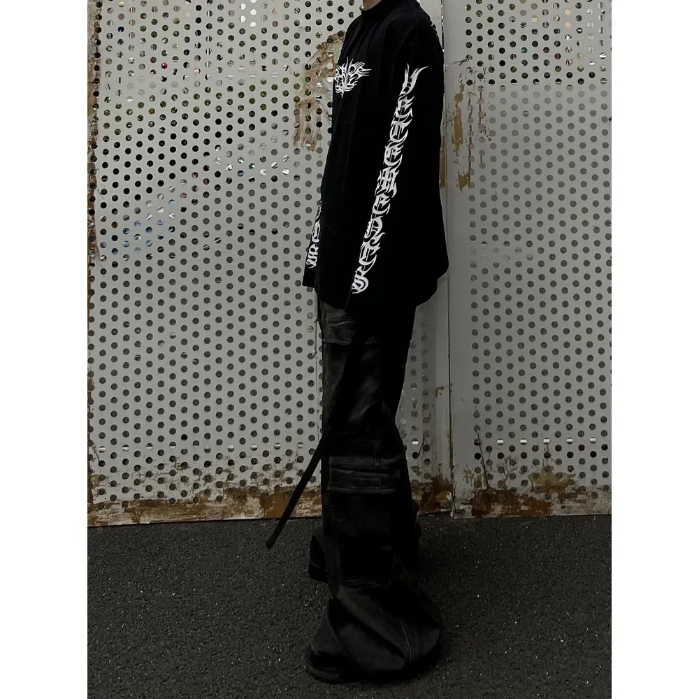 NIGO Мужская футболка Sanskrit с круглым вырезом и длинными рукавами весенне-осенняя