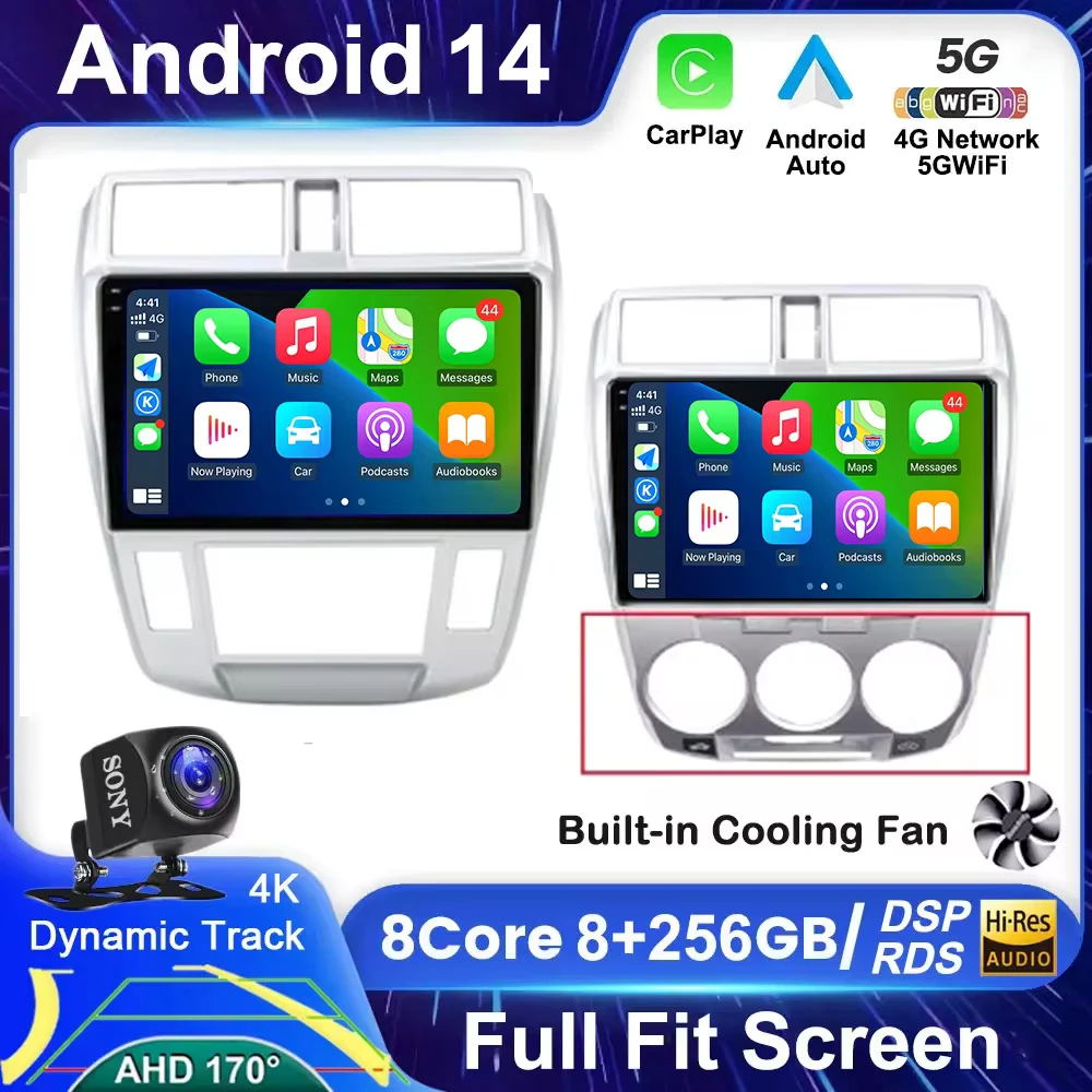 Android 14 для Honda City 2008 2009 2010 2011 2012 2013 2014 Автомобильное радио Мультимедийный