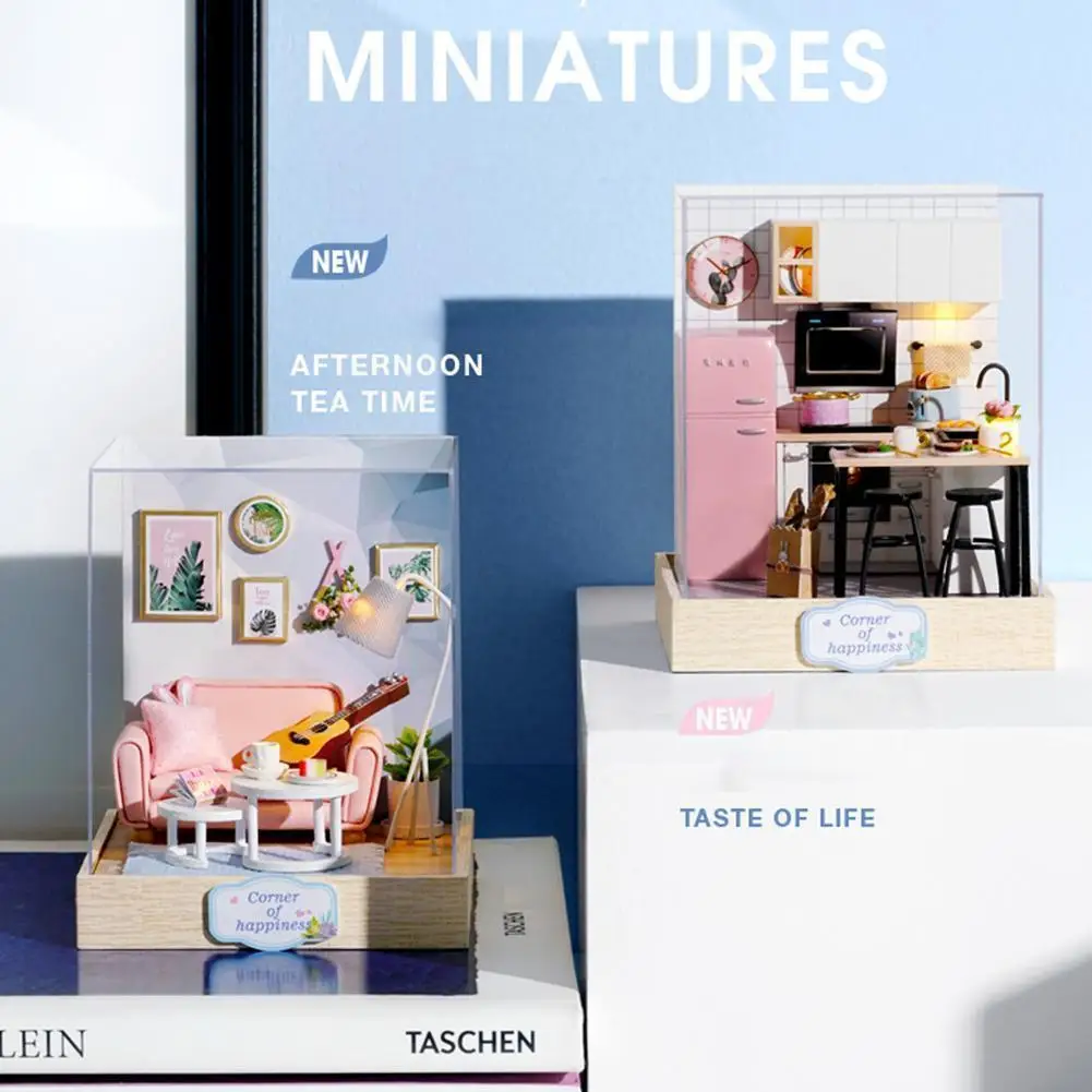 

Миниатюрная деревянная мини-мебель для дома «сделай сам», миниатюрная деревянная коробка, игрушки для детей, подарки на день рождения, игру...