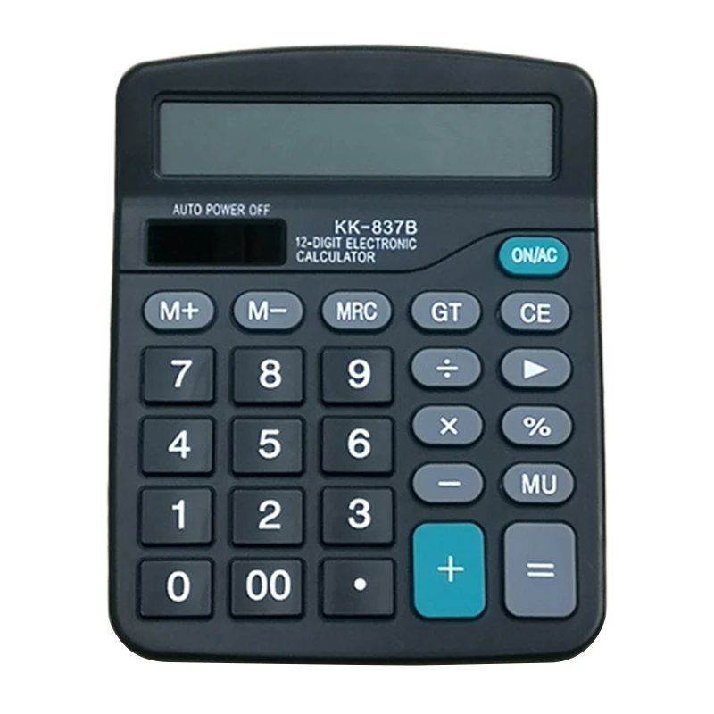 

12-значный Настольный калькулятор с большими кнопками, инструмент для счета финансов, работает от АА, стандартные калькуляторы