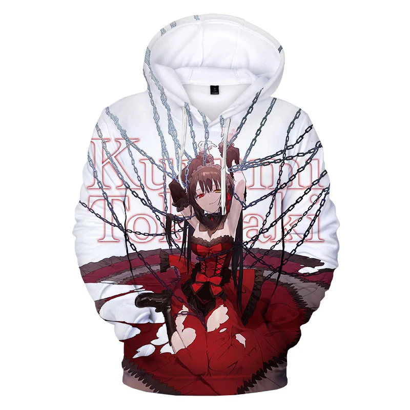 

Толстовка с капюшоном Date a Live для девочек, уличная одежда с 3D принтом для мужчин и женщин, Свитшот оверсайз, худи в стиле Харадзюку, детский пуловер, спортивный костюм