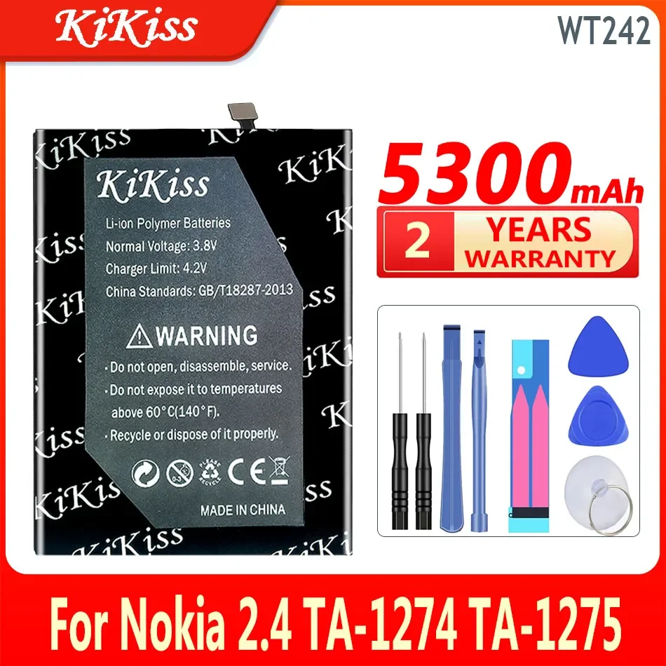 

KiKiss Li-ion Battery WT242 5300mAh For Nokia 2.4 TA-1274 TA-1275 TA-1270 TA-1277 Bateria