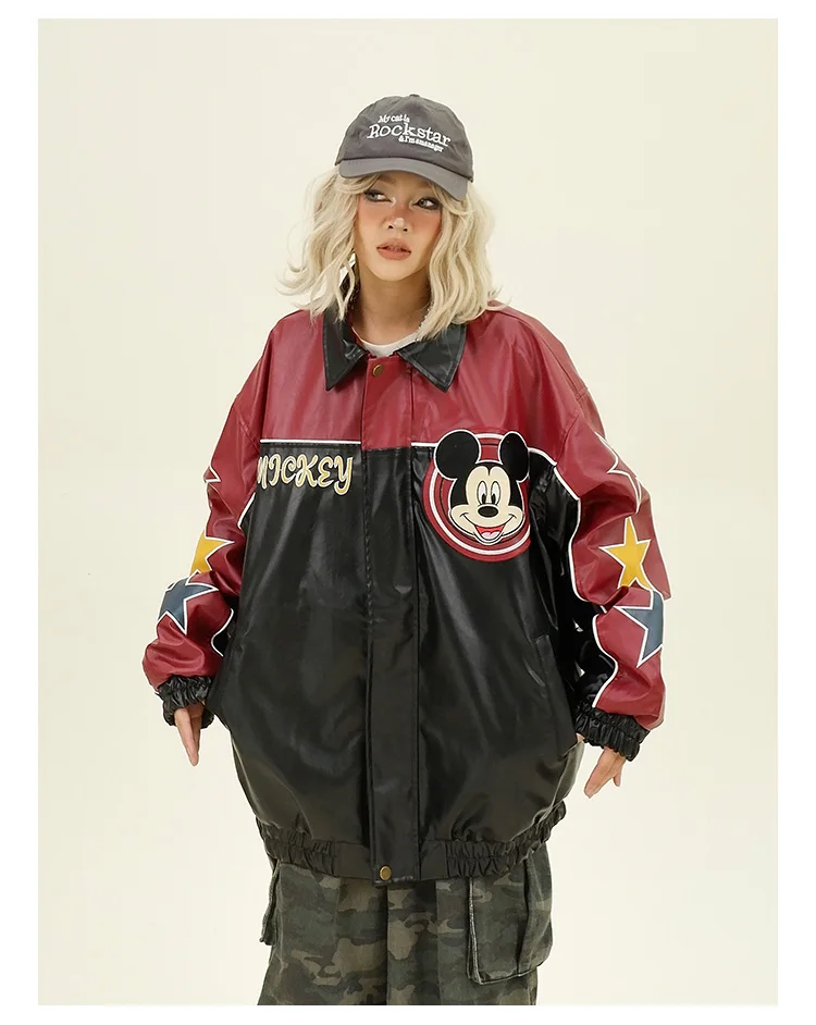 Куртка с отложным воротником изображением веселого кота Новинка осени 2024