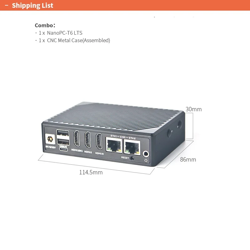 OpenPi Nano T6 LTS и Combo 8G DDR RAM + 32G eMMC Dual 2.5G Rockchip RK3588 2 5 Гбит/с LAN OpenWRT Поддержка входа 4K 8K Android