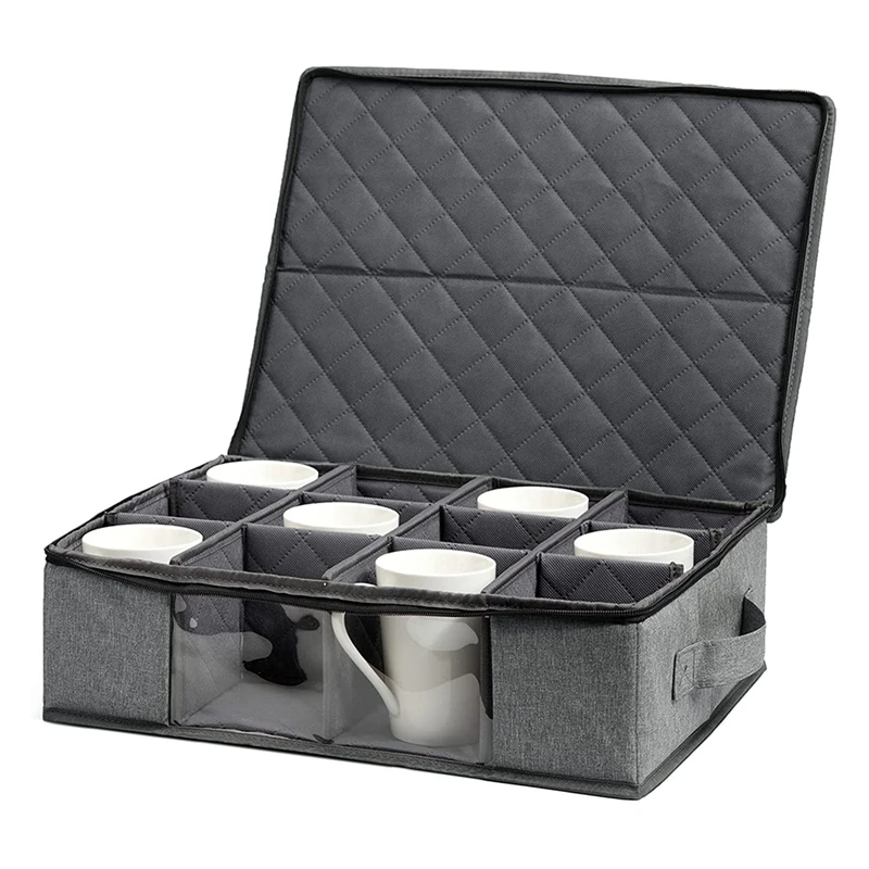 

Coffee Mug Storage Box With Window Coffee Cup Storage Containers For Moving Teacup Tea Set Mugs Storage Case Hold 12 Mug