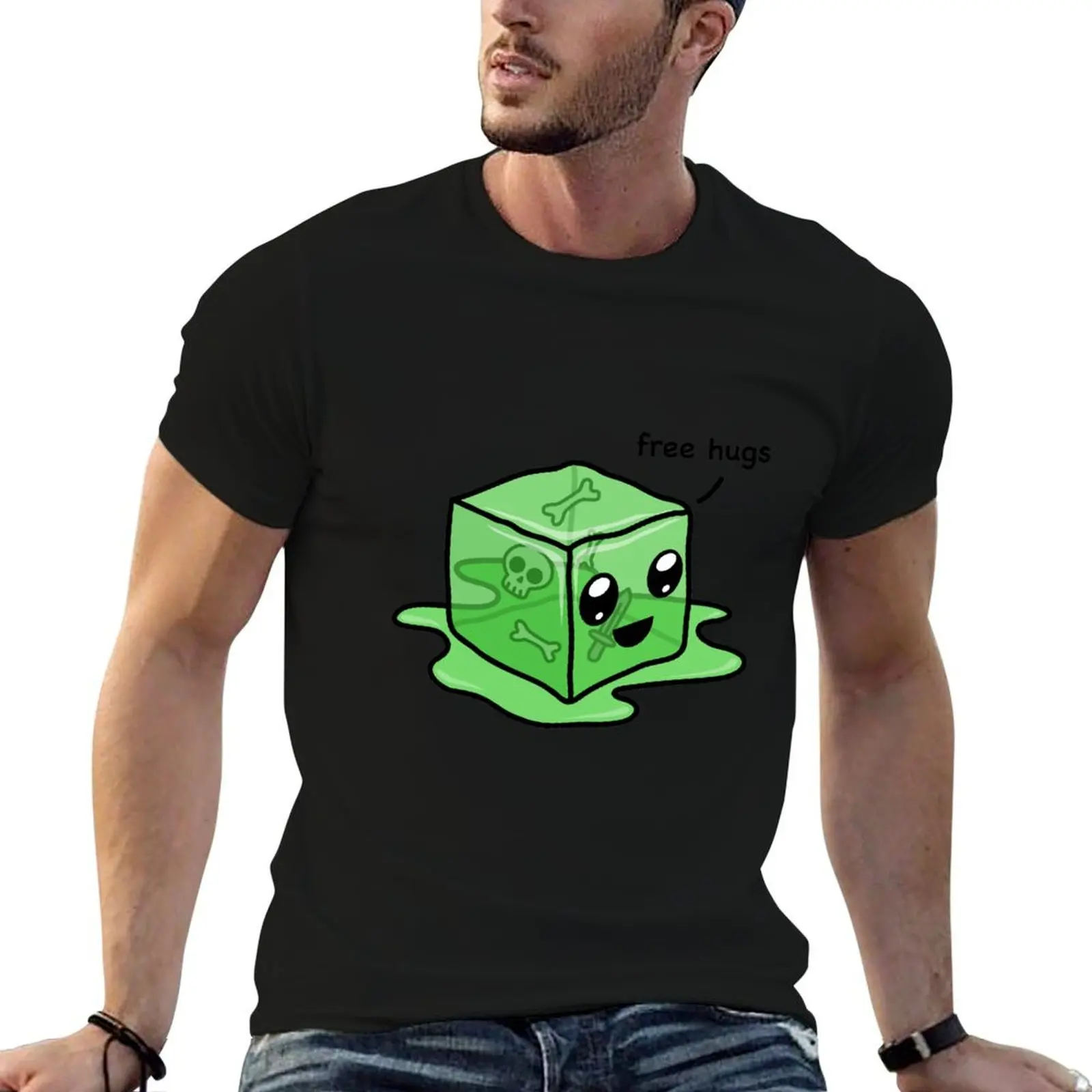 Kawaii Gelatinous Cube футболка дешевые вещи мужская одежда футболки винтажная аниме