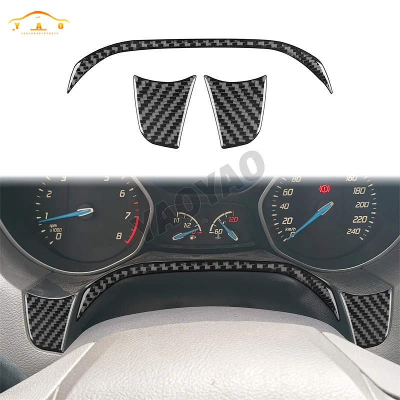 

Углеродное волокно для Ford Focus Mk3 2012-2014, автомобильный спидометр, рамка, панель, накладка, наклейка, аксессуары для интерьера