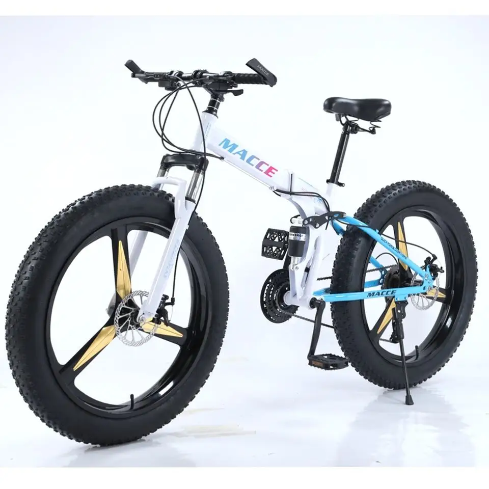 

Cheap Sale Folding Fat Tyre Snow Beach Bicycle MACCE 26 Inch 7/21/24/24Speeds Disc Brake MTB Fat Wide Tyre Mountain Bike