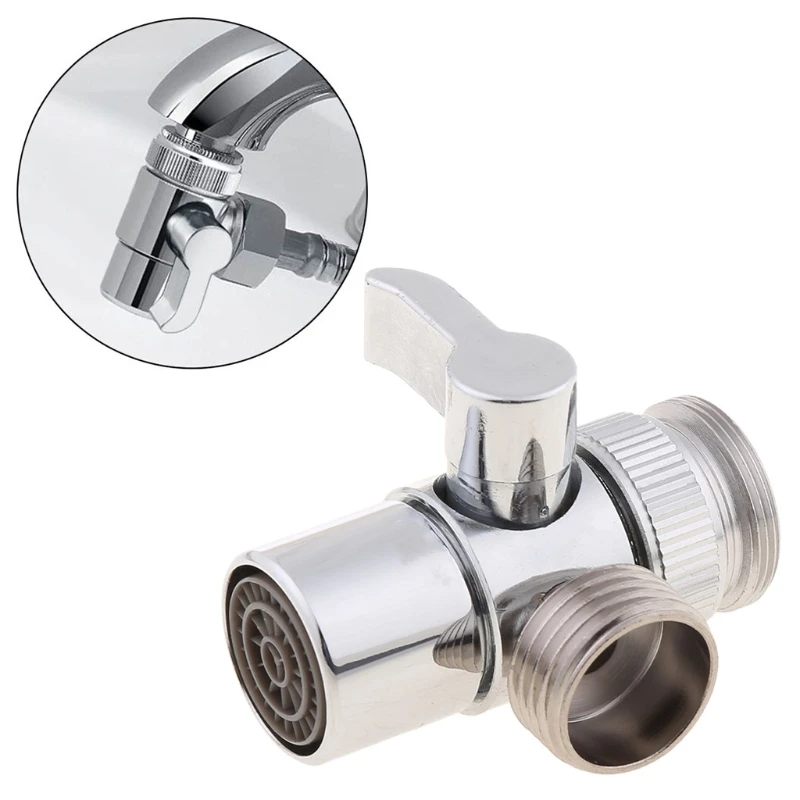 

Bathroom Kitchen Brass Sink Valve Diverter Faucet Splitter to Hose Adapter M22 X M24