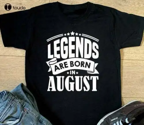 

New P1 Legends Are Born In August Celebration Birthday Funny Gift Black T-Shirt S6Xl Black Tee Shirts Women Cotton Tee Xs-5Xl