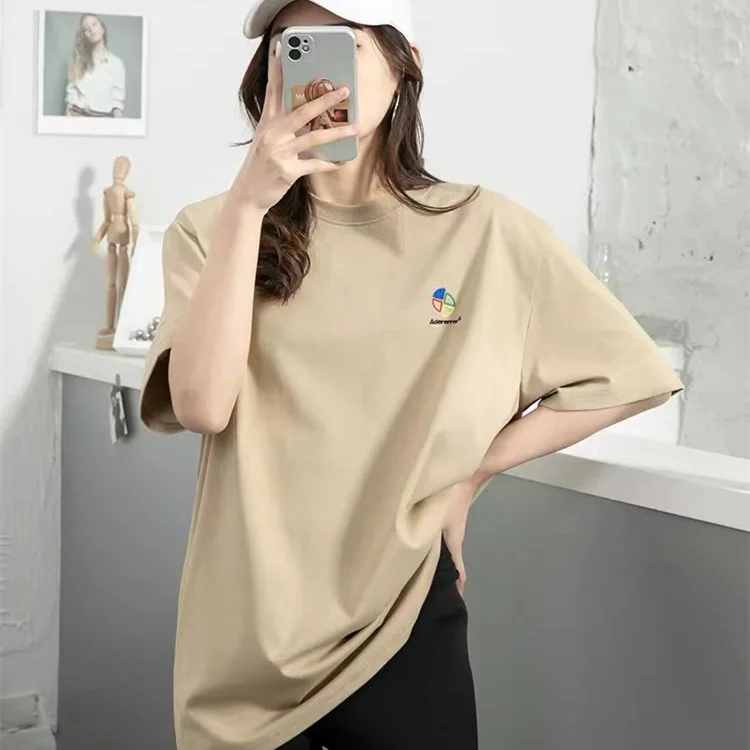 

Fashion brand ADER new product limited embroidered letter unisex T-shirt loose casual couple short sleeve round neck half sleeve