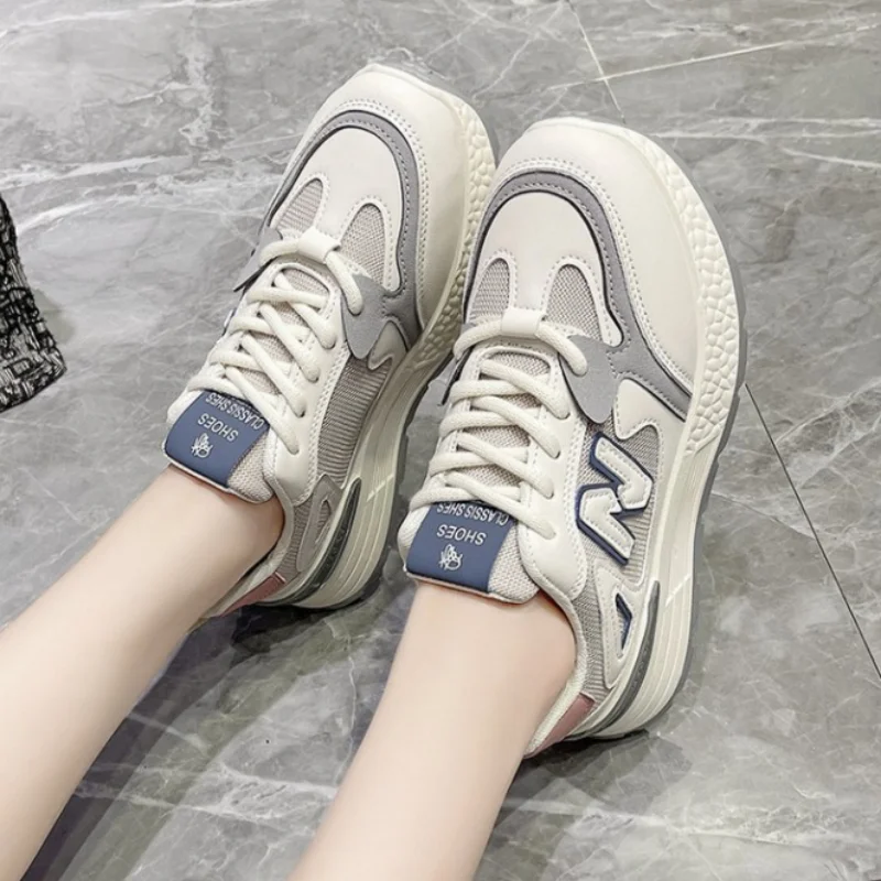 Женские кроссовки с сетчатым верхом повседневная обувь на платформе