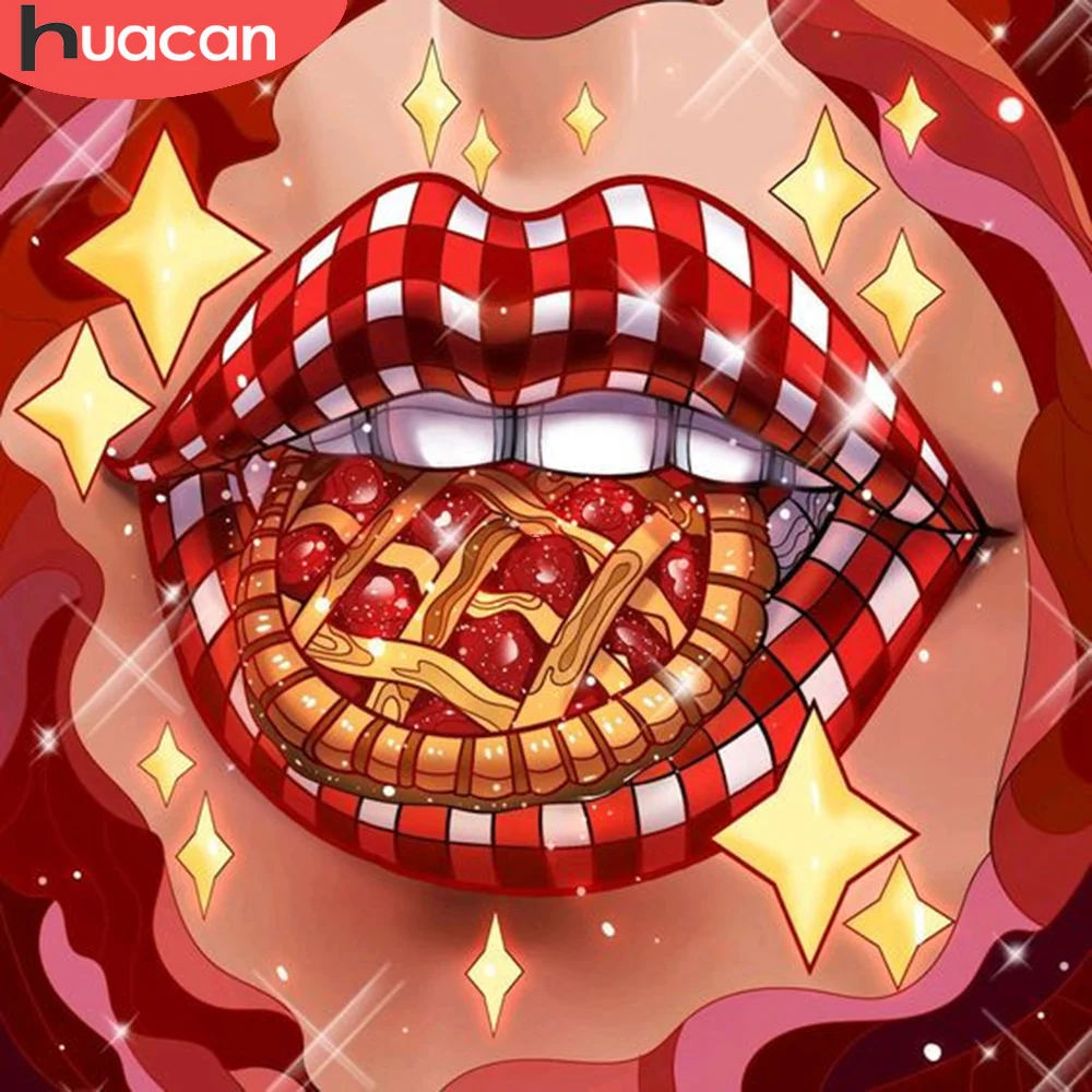 

Алмазная живопись 5D HUACAN, мозаика «сделай сам» с ртом, бусины для вышивки крестиком, хобби и вышивка, украшение для стен