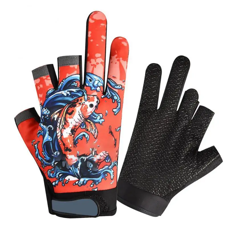 

Breathable Gloves Stall Protector Non-slip Adjustable Wrist And Thumb Sunscreen Gloves Comfortable Three Fingers Gloves Wearable