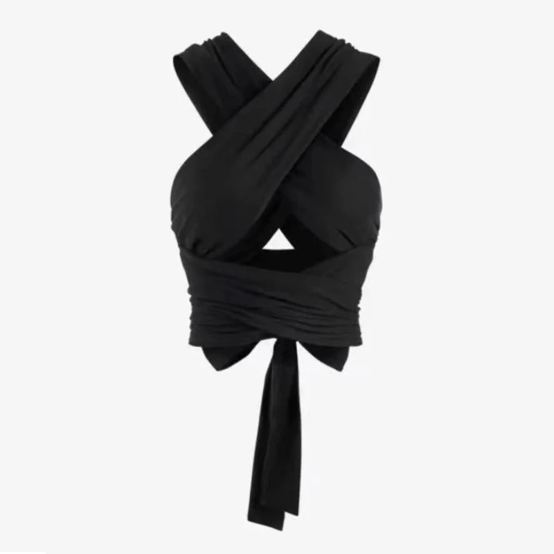 

Укороченный топ с завязкой на спине, с перекрестной шнуровкой, соблазнительный уникальный бандажный корсет, топ, Очаровательная одежда, y2k, Популярные топы для женщин