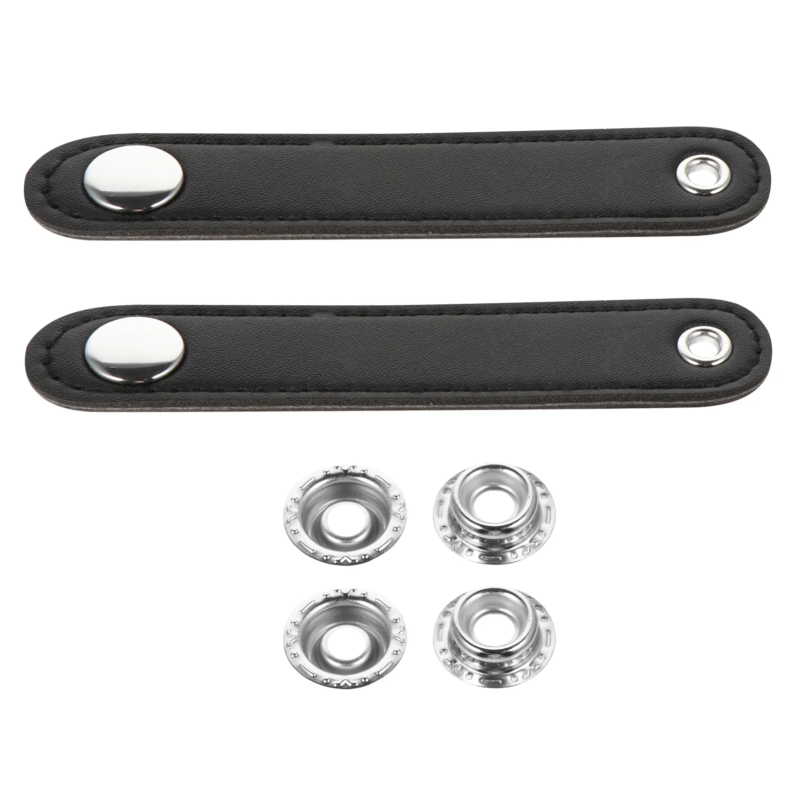 

2 Pcs Black Leash Organ Bellows Strap Belt Parts Adjustable 13X2.4CM Common Space