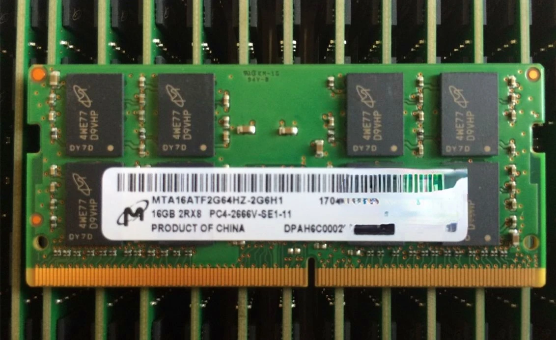 

RAM 16G 2rx8 PC4-2666V-SE1-11 MTA16ATF2G64HZ-2G6H1 Notebook Memory