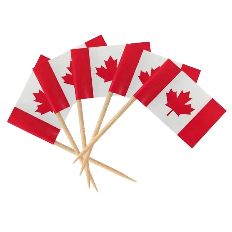 

Canadian Cake Topper Canada Flag Toothpick Flags Small Mini Stick Cupcake Toppers Party Decoration Celebration Cake Flags