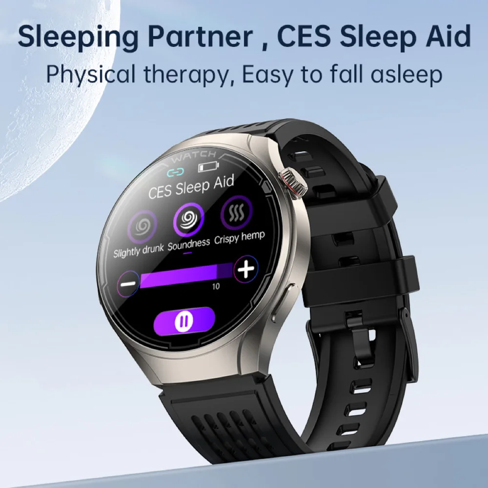 CES Sleep Aid Массаж ЭКГ PPG Цукор в крови BLood Lipids Мочевая кислота Здоровье Смарт-часы Blue