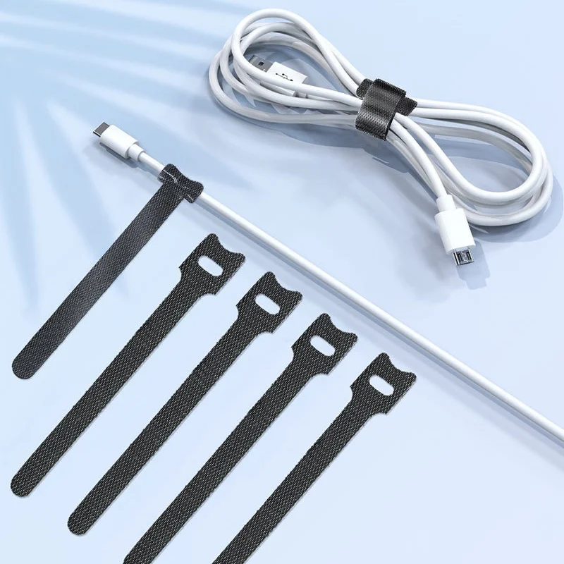 

10pcs/lot Nylon Reusable Releasable Zip Cable Ties With Eyelet Holes Back To Back USB Wire Hook Loop Fastener Management K404