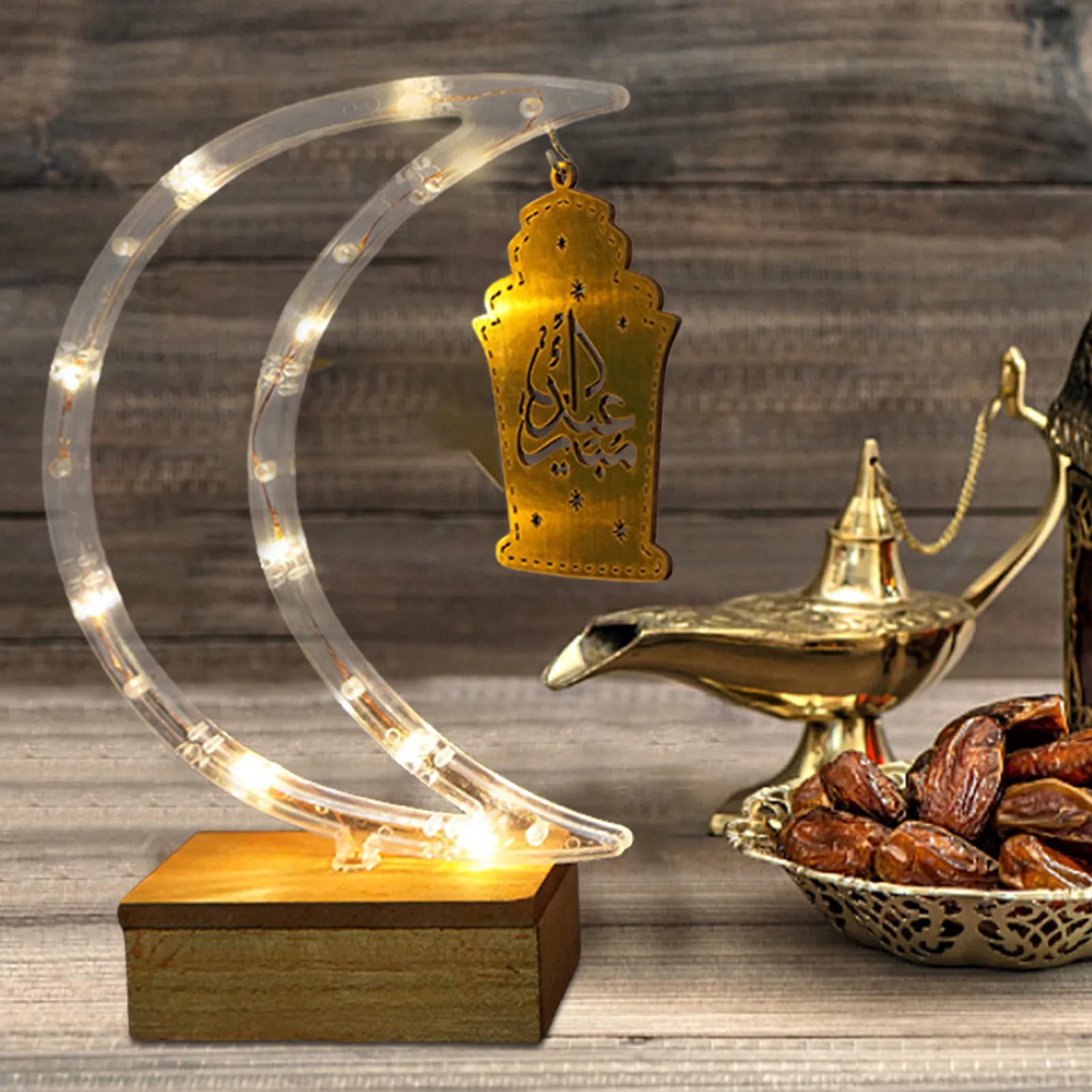 

Eid Mubarak, декоративный светильник, искусственная подвеска, светильник в форме Луны, украшение Вечерние