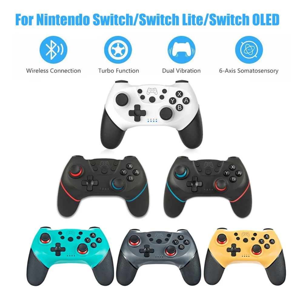 

Беспроводной Bluetooth геймпад для Nintendo Switch, аксессуары для Pro контроллера, джойстик для игровой консоли Switch с рукояткой 6 осей