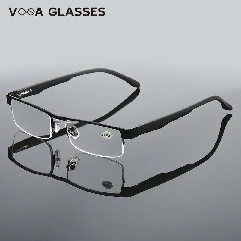 Мужские очки для чтения из титанового сплава несферические линзы с 12-слойным