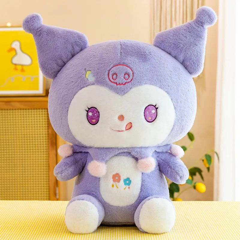 

Новинка, 50 см Sanrioed, плюшевые игрушки Kuromi, пушистая мягкая полипропиленовая хлопковая кукла, Детские милые подарки для девочек, милые аниме м...
