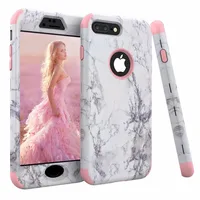 3 in 1 Marble Pattern Bumper 360 Case for iPhone 12 11 Pro Max X XR XS Max 7 6 6S 8 Plus Hard PC Silicone Shockproof Back Cover