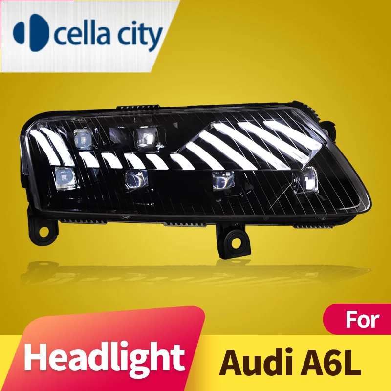 

Suitable for Audi A6L headlight assembly 2006-2012 modified LED daytime running lights streamer turn lights LED lens headlights