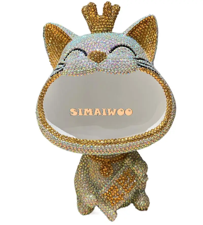 

DIY Diamond Full Crystal Rich Lucky Cat Stitch Kids Birthday Gift Key Store Ornaments Luxury Living Room Exhibation Home Decor