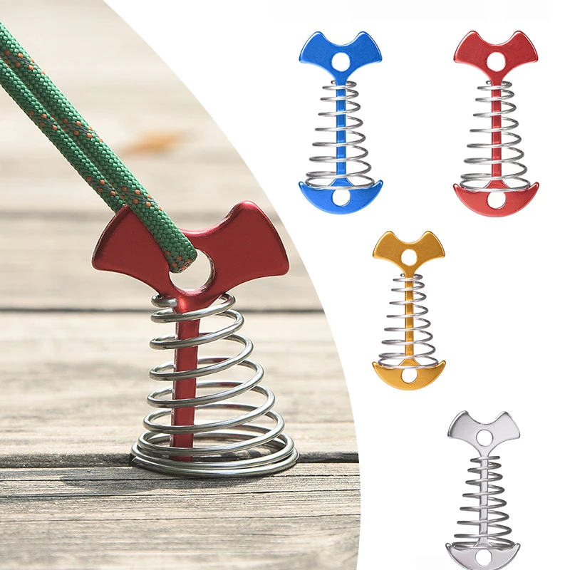 

Plank Floor Spring Tent Pegs Buckle Aluminum Fishbone Anchor Outdoor Deck Stakes Fixed Nails Camping Tent Hooks