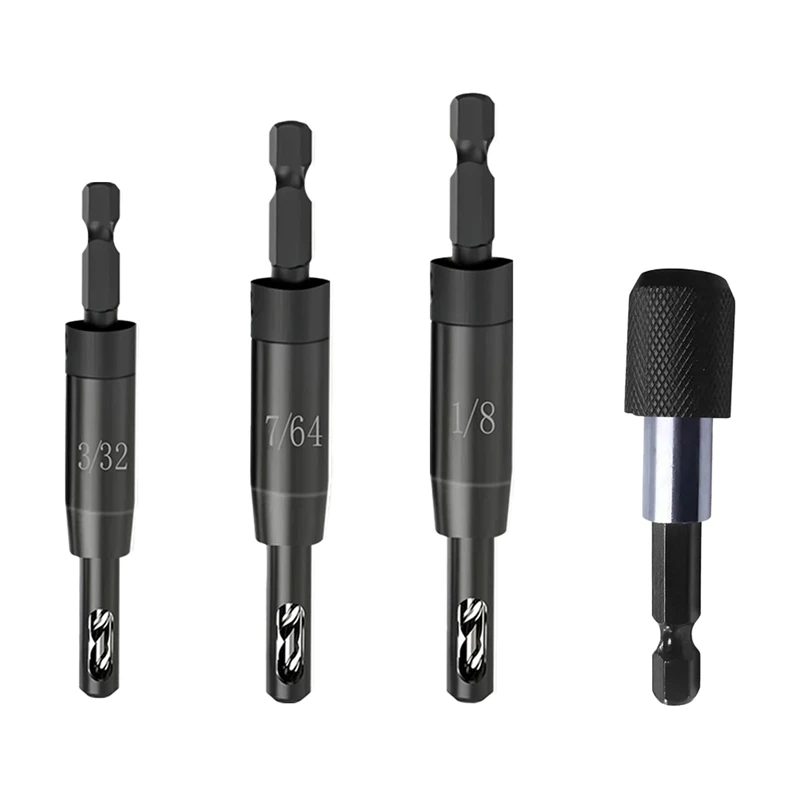 Самодельная фреза 3/32 дюйма 7/64 1/8 с держателем для бит на 1/4 шестигранный хвостовик