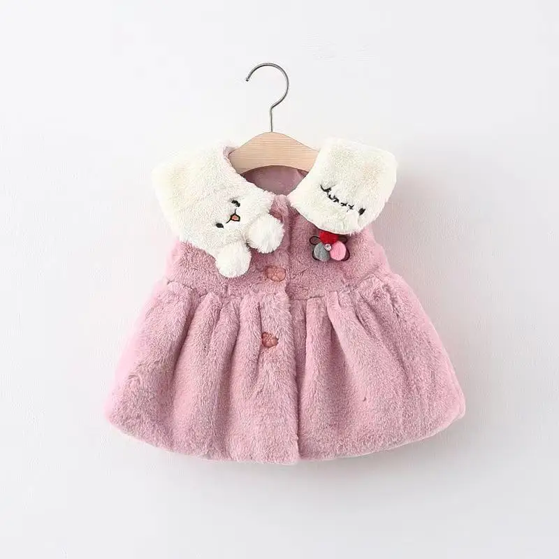 Зимний жилет для новорожденных девочек безрукавка с капюшоном меховой малышей