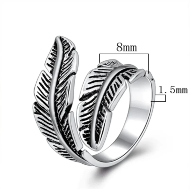 Yungqi новые модные антикварные открытые кольца с листьями для женщин нежное