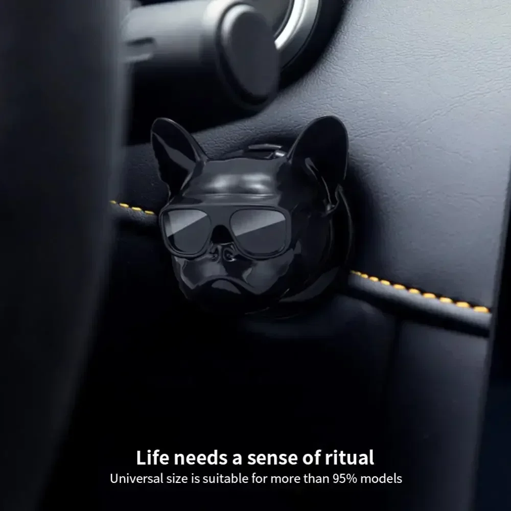 3D Собака Двигатель Автомобиля Запуск Стоп Кнопка Крышка Французский Бульдог