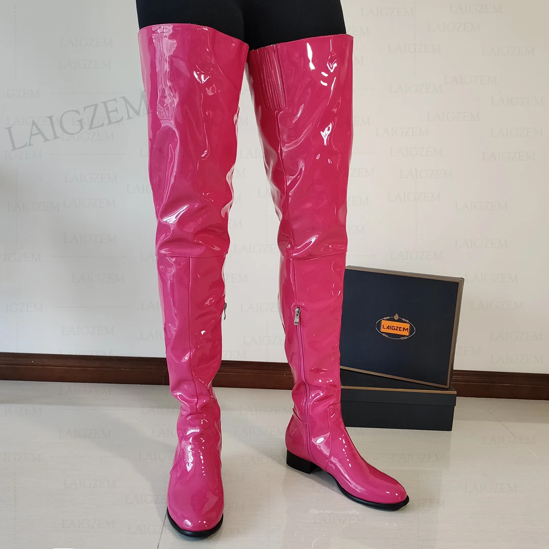 Женские сапоги выше колена ZHIMA из искусственной кожи