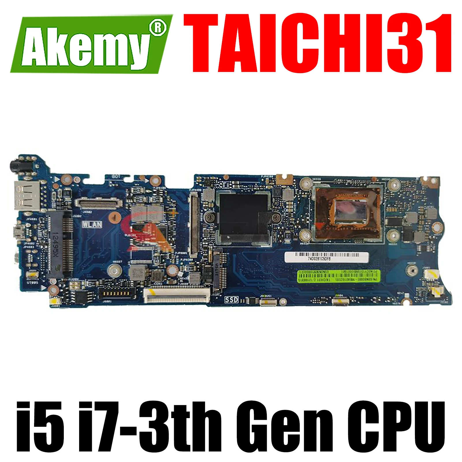 

TAICHI31 Laptop Motherboard i5-3th Gen i7-3th Gen CPU for ASUS TAICHI31A TAICHI31 TAICHI3 Notebook Motherboard Mainboard