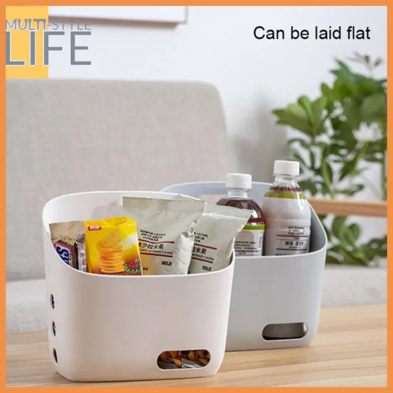 

Removable Fixing Plate Plastic Storage Basket Smooth Edges Drain Hole Design Storage Box Container Plastic Two-way Suspension