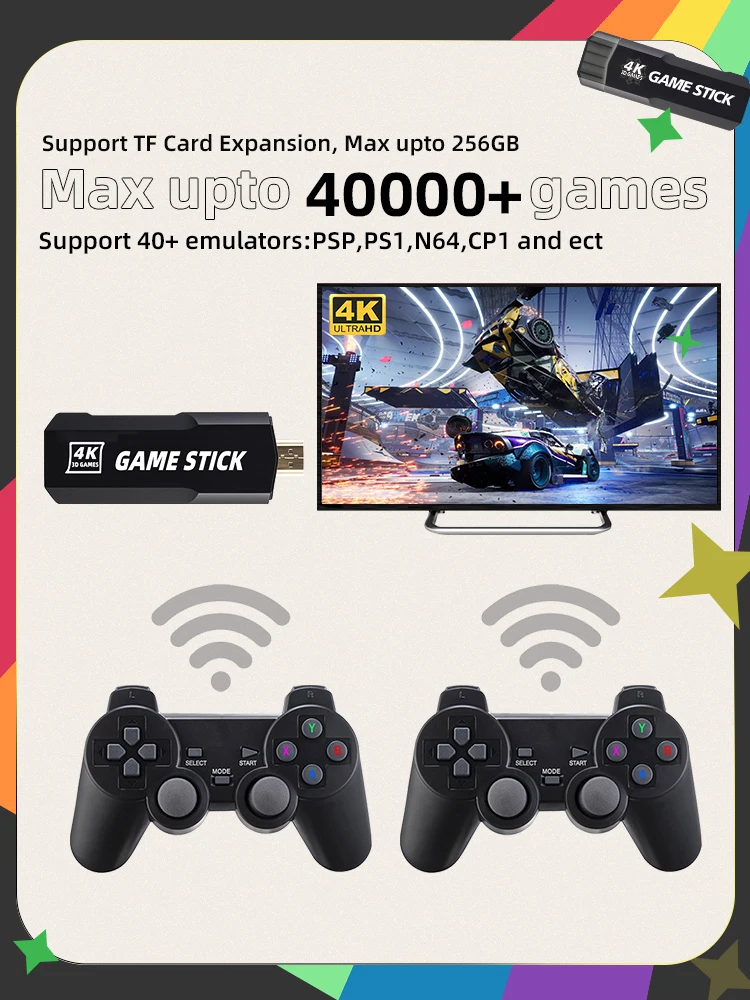 Игровая консоль DATA FROG128G в стиле ретро 40000 игр 4K HD 2 4 ГГц двойной беспроводной