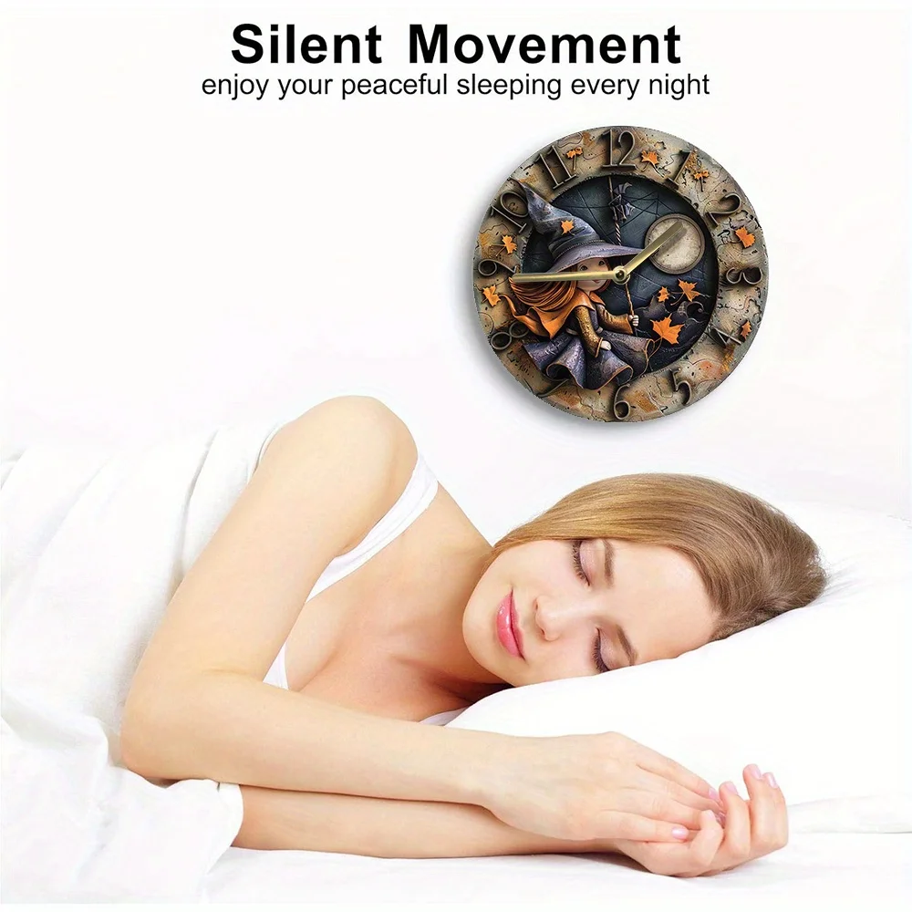 Бесшумные алюминиевые настенные часы с тематикой ведьмы — сделай сам весенний