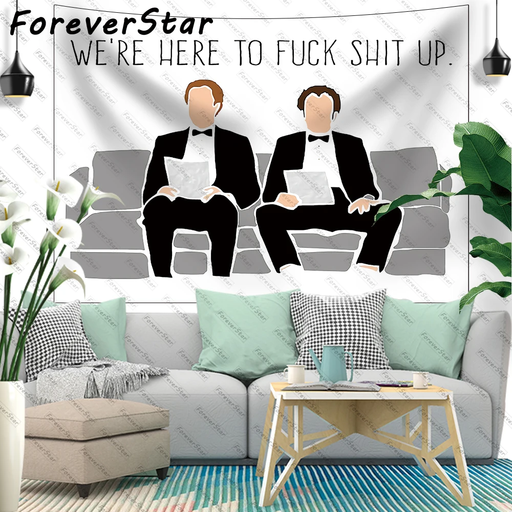 

Забавный гобелен ForeverStar с надписью «We Is Here To F * ck корабль Up», гобелен для колледжа, спальни, настенный подвесной гобелены для спальни, домашни...