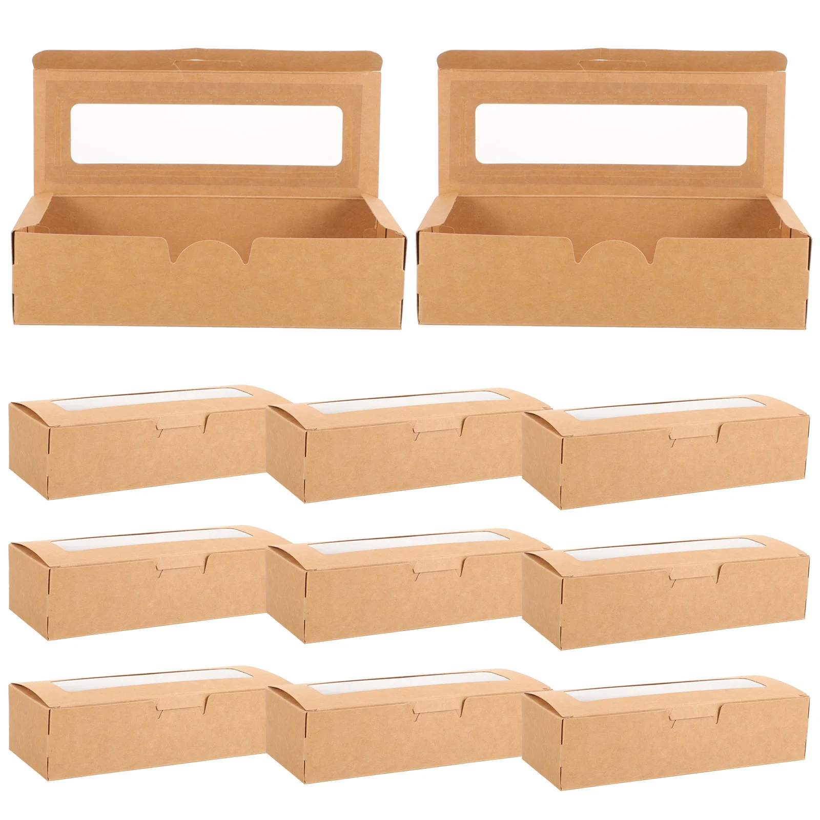 

20pcs Professional Baking Packaging Boxes Cookies Boxes with Clear Window Kraft Paper Box
