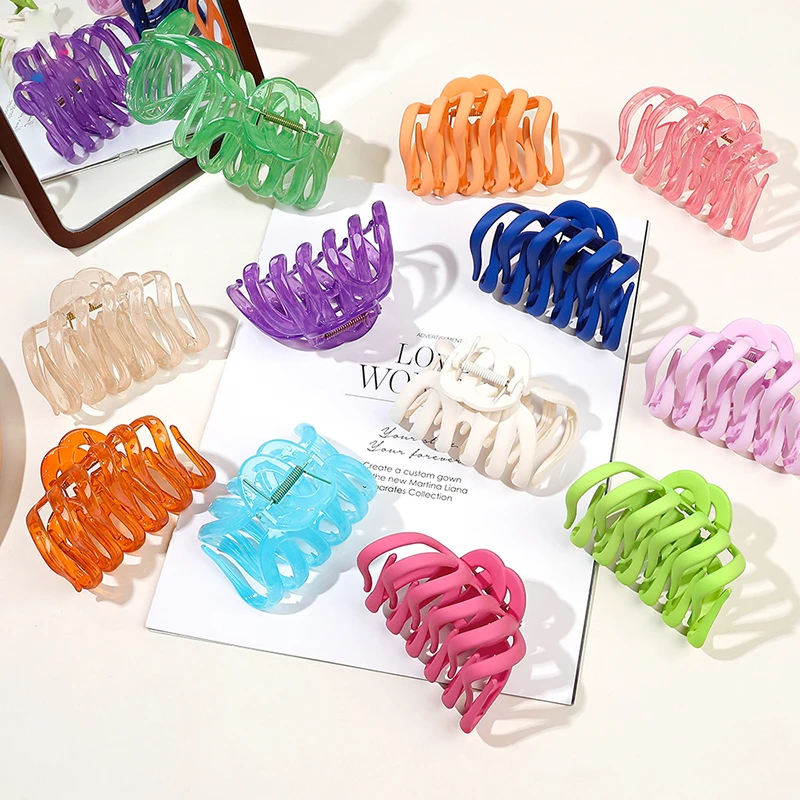 

Swett Headwear Hair Clip Hair Accessories DIY Simple Hair Clamp Jelly Color Ponytail Clip Elegant Resin Geometric Hair Claw